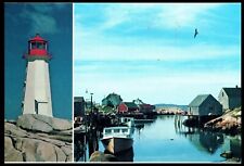 Vintage Postcard Peggy’s Cove Lighthouse Harbor Nova Scotia Canada picture