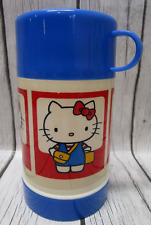 Vintage Sanrio 1976 1982 Hello Kitty Blue and White Thermos - Rare Color picture