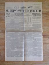 1930 October 30 Baltimore Sun Newspaper STOCK MARKET CRASH HEADLINE (read) picture
