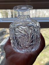 LARGE ABP American Cut Glass Cologne Perfume Bottle Pinwheel Jumbo picture