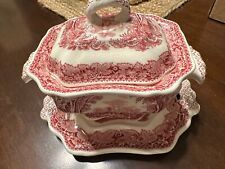 Mason's Vista Pink Small  Tureen &Underplate Vintage picture