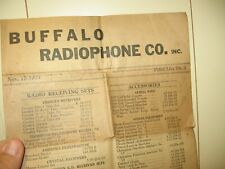 rare 1924 Buffalo (NY) Radiophone Co. Inc. Order List and Price guide Nov. 15 picture