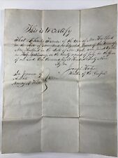 1849 New Harford New York Antique Marriage Handwritten Certificate picture