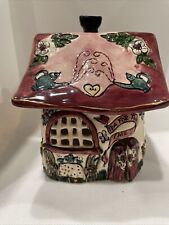 Blue Sky Clayworks Heather Goldminc Tea For Two Cafe Tea Light Candle House Vtg picture
