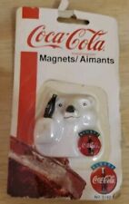 Vintage 1995 Coca Cola Polar Bear Fridge Magnet With Bottle Opener picture