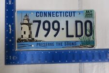 05 2005 CONNECTICUT CT LICENSE PLATE NATURAL STICKER 799-LDO LIGHTHOUSE GRAPHIC picture