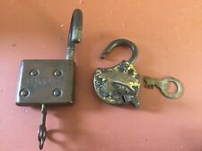Vintage Baffler Six Lever Steel Lock & Sargent & Co. Lock both with Keys picture