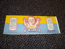 Circa 1940s Our Baby’s Milk Evaporated Milk Label picture