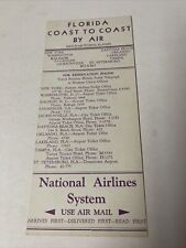 National Florida Coast Aug. 1935 AIRLINE TIMETABLE SCHEDULE Brochure flight Map picture