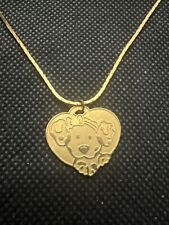 Vtg Sanrio Spottie Dottie Gold Tone Heart Charm Necklace Y2K 90s 80s Hello Kitty picture