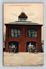 Postcard PA Greencastle Pennsylvania Council & Fireman Hall Deptment c1910s S27 picture