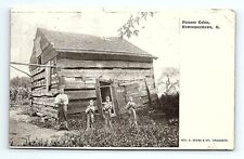 Newcomerstown Ohio Pioneer Cabin Postcard Family Outside Posted 1908 pc66 picture