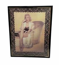 8 x 10 Marilyn Monroe Vintage Framed Picture Art Lace Border Sitting on Couch picture