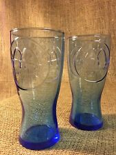 Pair of Vintage Cobalt “ McDonalds” Collector Drinking Glass 1961 -6 1/2