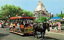 Postcard Horse Drawn Streetcar and the Matterhorn Disneyland Anaheim California  picture