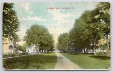 Mt Morris Illinois~Main Street Homes~Sidewalks~Dirt Road Path~1911 Postcard picture