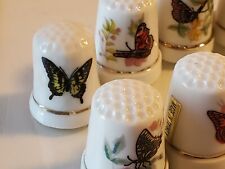 vintage butterfly thimbles lot of 9 ALL MINT ALL VINTAGE NEW gold gilding box5 picture