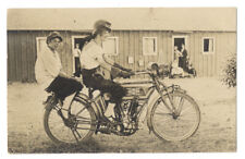 2 WOMEN On EXCELSIOR MOTORCYCLE ca1913 RPPC Great, Sharp Photo Postcard picture