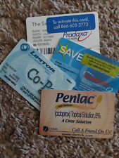 4 COLLECTABLE VINTAGE PHARMACY CO-PAY CARDS  USED VOID NO VALUE COLLECTORS ONLY picture
