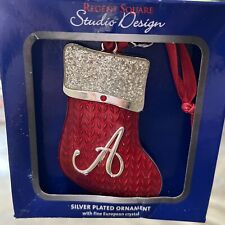 Studio Design Regent Square Letter Initial A Silver Plated Ornament Crystal Flaw picture