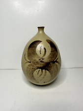 Vintage  Ceramic Pottery Stoneware Handmade Signed Round Ball Vase picture
