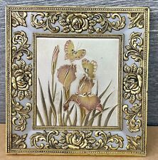Vtg Sankyo Japan Musical Gold Tone Frame W/Butterflies Plays Ever Green - Rare picture