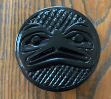 Rare Small Pearlite Canada Made Trinket Box Black Tribal picture
