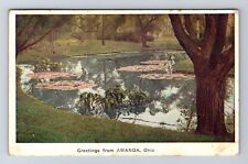 Amanda OH-Ohio, Scenic Greetings, Antique Vintage c1922 Postcard picture