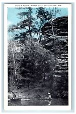 c1920s Devil's Pulpit, Mirror Lake, Lake Delton Wisconsin WI Postcard picture