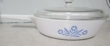 Rare Corning Ware P-81-B blue cornflower 1 pint sauce pot with lid, great piece picture