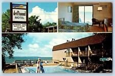Traverse City Michigan MI Postcard Driftwood Motel Swimming Pool c1960s Vintage picture