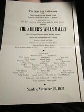 1950 STATE FAIR OF TEXAS THE SADLER'S WELLS BALLET BROCHURE BBA-40 picture