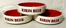 Vintage Kirin Beer Red & White Ceramic Ashtray by Sakura Japan 4¼ inch (Lot of 3 picture