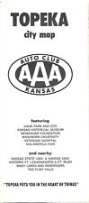 1976 Kansas Auto Club Road Map TOPEKA Tecumseh Shawnee County Washburn Univ AAA picture