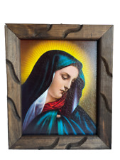  Virgen dolorosa 9”x11” Cuadro Rustico, Nuevo picture