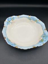 Rare Bavaria Z.S. & Co Hand-Painted Forget Me Not Serving Bowl W/ Gold Gilt Rim picture