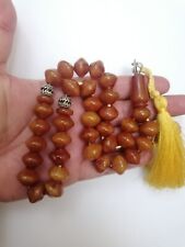 German Sandalus Cherry Amber Bakelite 33 Prayer Beads Tesbih Misbaha Rosary  picture