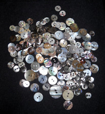 Lot of 190+ ABALONE Pearl Shell Buttons Vintage Sewing Replacement Craft Art picture