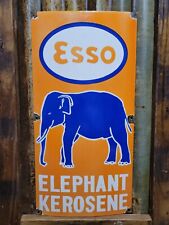 VINTAGE ESSO PORCELAIN SIGN ELEPHANT KEROSENE ADVERTISING RARE ORANGE GAS OIL picture