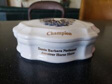 SANTA BARBARA NATIONAL HORSE SHOW CHAMPION TROPHY PORCELAIN JEWELRY BOX RACING picture