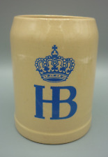 Beer Stein Vintage Hofbrauhaus Munchen HB Mug Stoneware 1/2L West Germany No LID picture