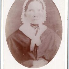 c1880s Mansfield, OH Lovely Old Lady Bonnet Cabinet Card Photo Woman C Wrenn B18 picture
