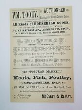 1886 Hartford Connecticut Advertisement Toohy Auctioneer Whitmore Art McCarty  picture