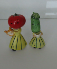 Vintage Napco  Tomato and Cucumber salt and pepper shakers picture
