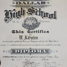 Vintage Dallas W.H. Adams High School Diploma 1932 picture
