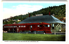Postcard Vintage Pennsylvania Railroad Station and Motor Car Bradford, PA picture