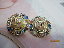 chanel 2 buttons  MIXED COLOR  with gold tone metal CC 18mm LOT 2 picture