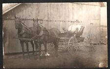 RPPC Real Photo Horse&Buggy Young Men Hats & Tie early 1908 Carriage Buckboard picture