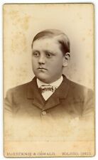 Antique CDV Circa 1870s McKecknie & Oswald Portly Young Man in Suit Toledo, OH picture