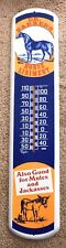 Vintage BARKERS HORSE LINIMENT Farm Animal Advertising Thermometer SIGN picture